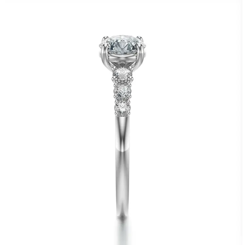 Pierścionek z dużym diamentem białe złoto SBPZ_021